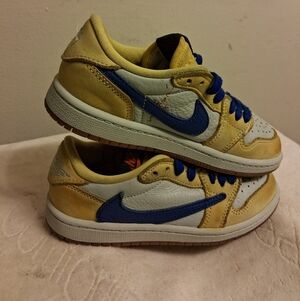 Nike DZ5909-700 Cactus Travis Scott Kids Shoes - Blue and Yellow size 13C